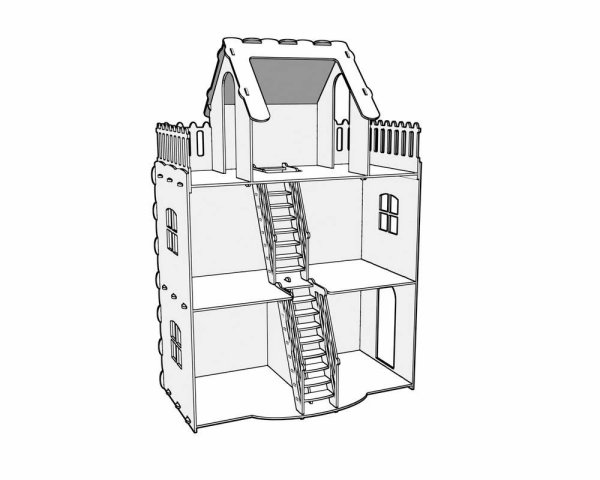 Кукольный домик для раскрашивания