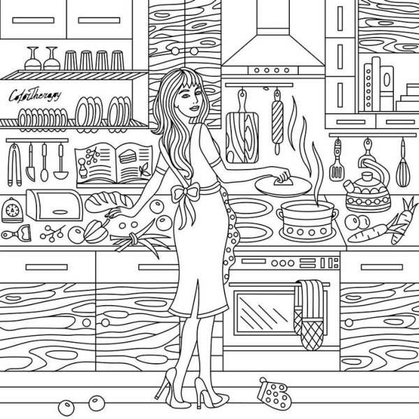 Разукрашки для девочек дом