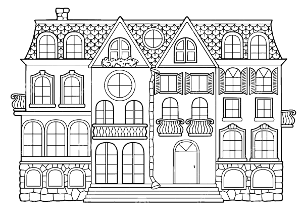 Раскраска кукольный домик