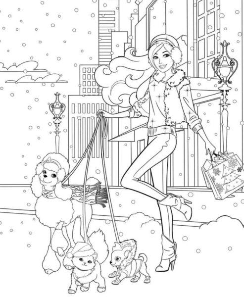 Раскраска Барби Скиппер