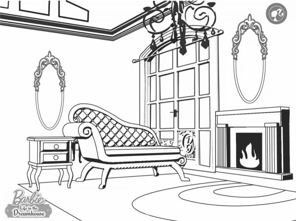 Домик Барби раскраска