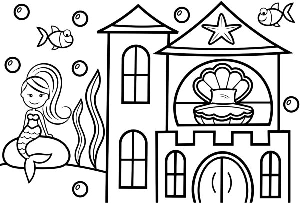 Домик принцессы раскраска