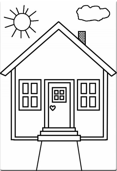 Раскраска. Домики