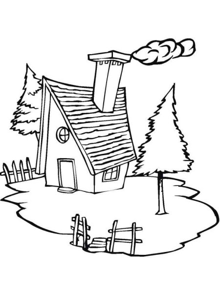Раскраска. Домики