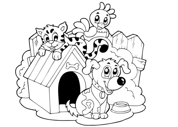 Раскраска конура для собаки
