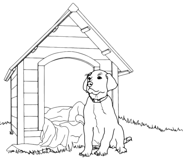 Домик для собаки раскраска