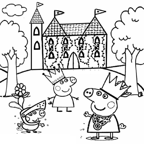Peppa House inside Coloring