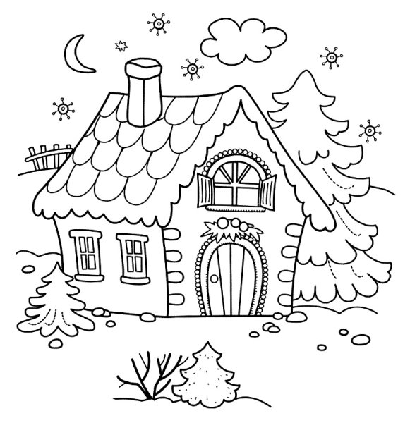 Дом раскраска