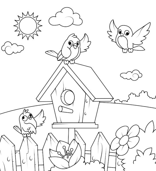 Скворечник раскраска