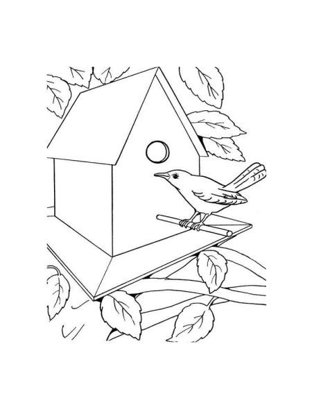 Скворечник раскраска для детей