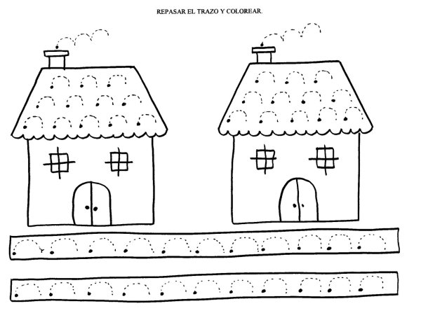 Штриховка для дошкольников домик