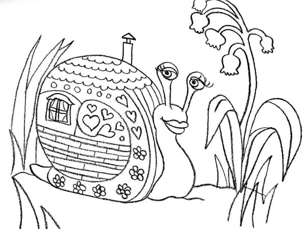 Улитка с домиком трафарет