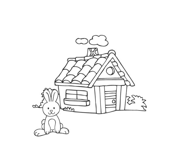 Домик на опушке раскраска