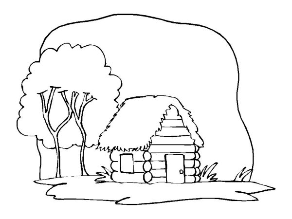 Изба раскраска для детей