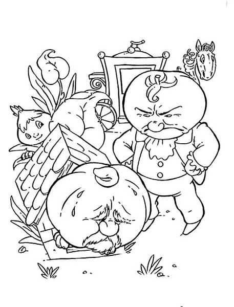 Раскраска к сказке Чиполлино для детей