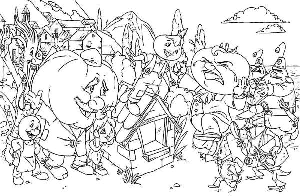 Приключения Чиполлино раскраска