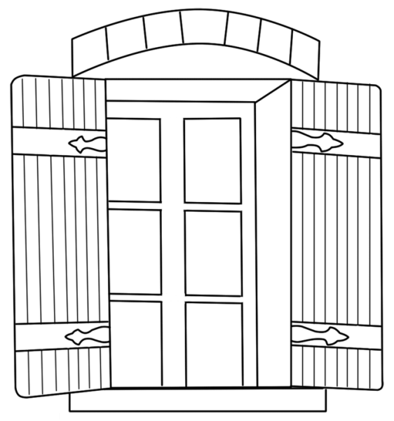 Окно ставни раскраска