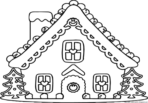 Дом раскраска