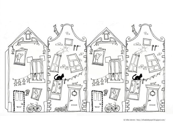 Картонный домик - раскраска для кукол