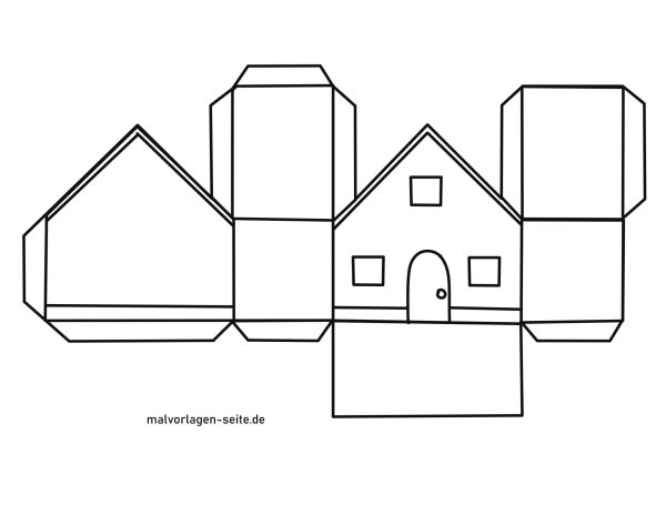 Развертка домика с крышей
