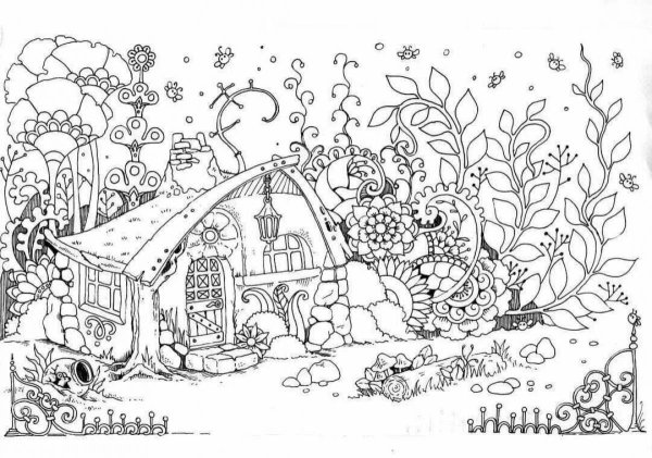Раскраски антистресс домики