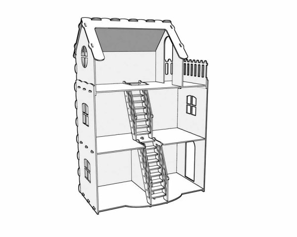 Кукольный домик для раскрашивания