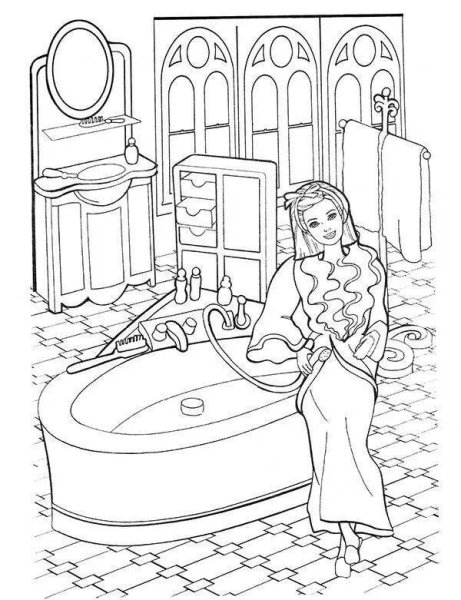 Домик Барби раскраска