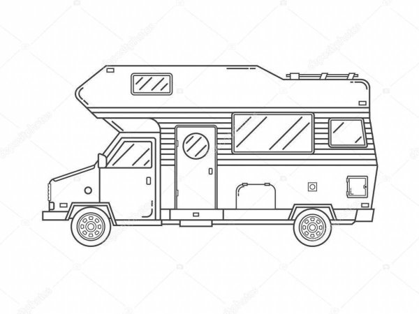 Раскраска дом на колесах