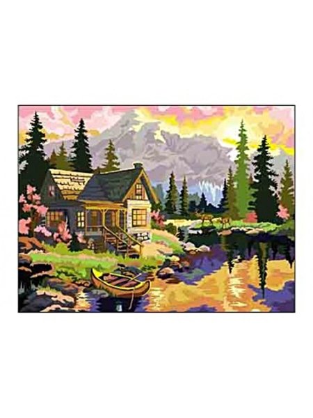 Картина по номерам.33,5*24см. "Домик в горах" р-5650