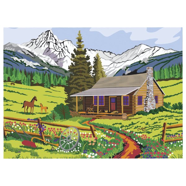 Картина по номерам домик в горах