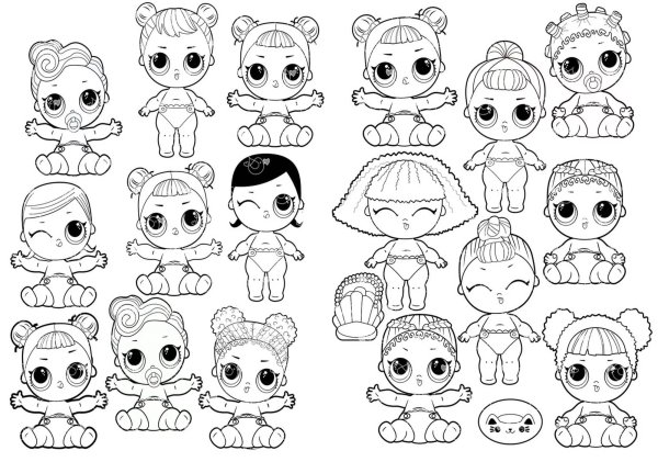 Куклы ЛОЛ сестренки раскраски