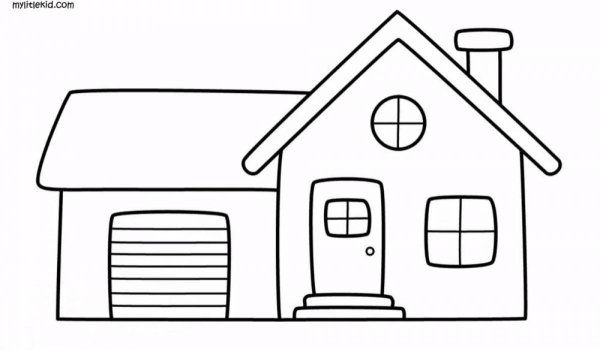 Дом раскраска для детей 4 лет