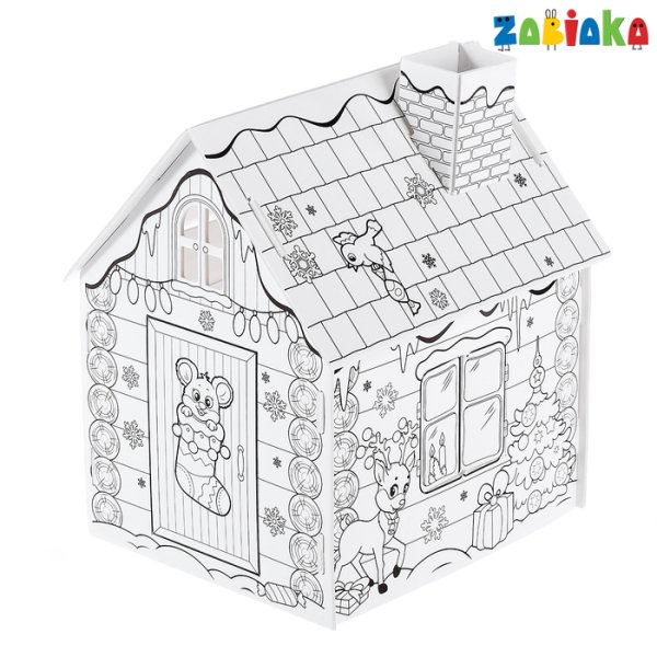 Картонный домик раскраска ZABIAKA