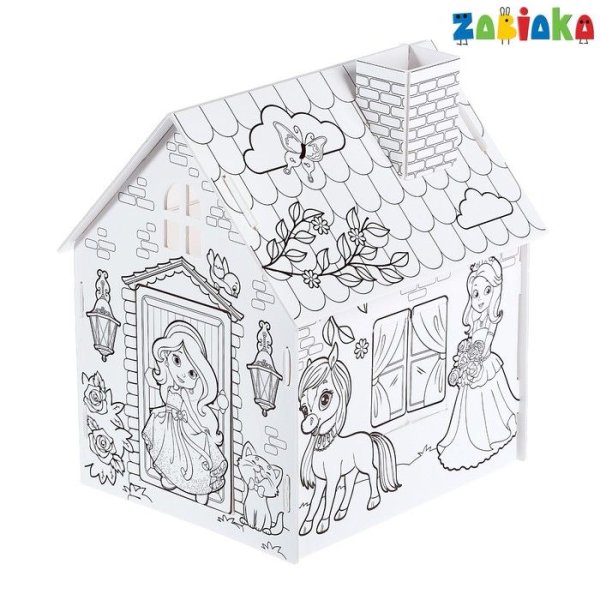 Картонный домик раскраска ZABIAKA