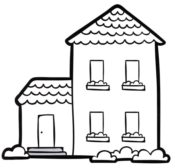 Раскраска. Домики
