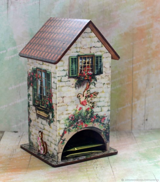 Чайный домик с окошком декупаж