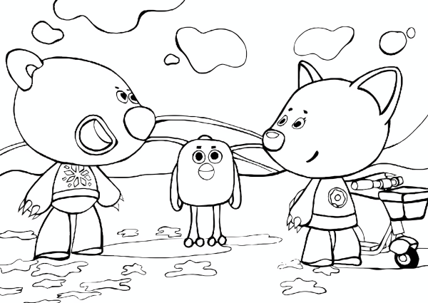 Мимимишки раскраска Лисичка Кеша