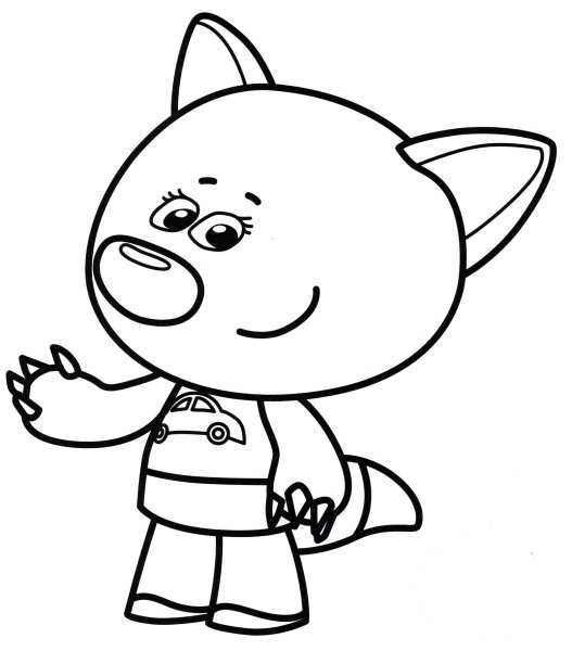 Лисичка Мимимишки раскраска