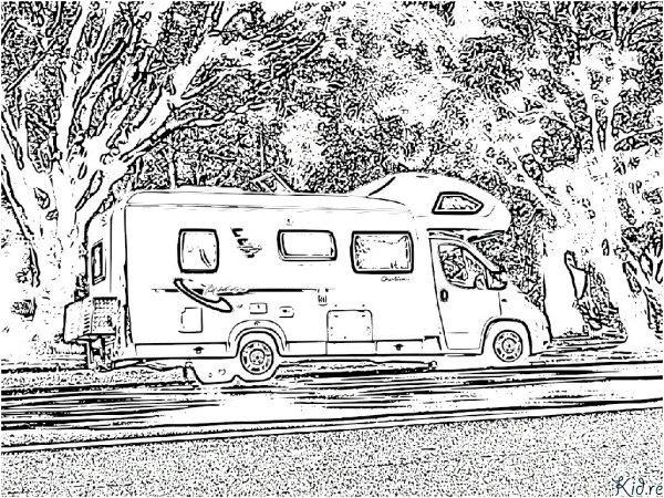 Раскраска дом на колесах