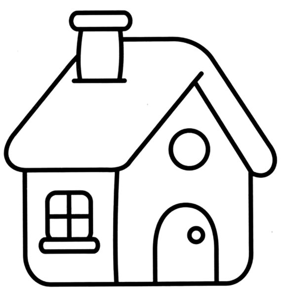 Домик трафарет для детей