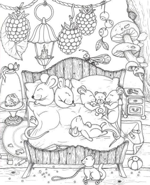 Мышиный домик раскраска