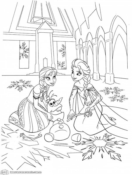 Замок Эльзы раскраска