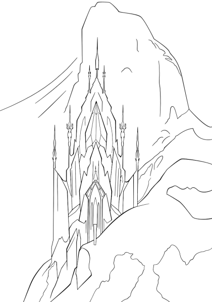 Раскраска Холодное сердце замок Эльзы