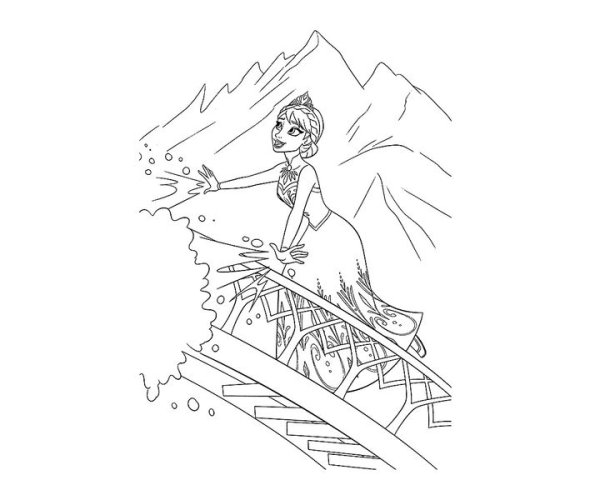 Ледяной замок Эльзы раскраска