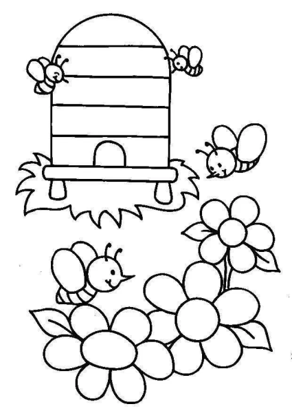 Улей раскраска для детей