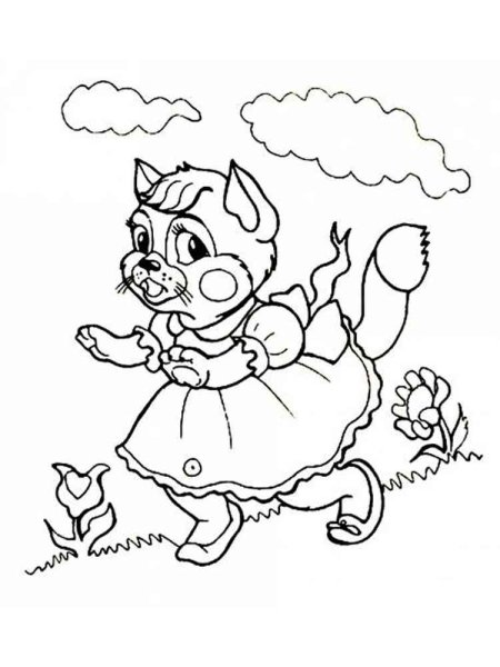 Раскраска сказки Маршака Кошкин дом