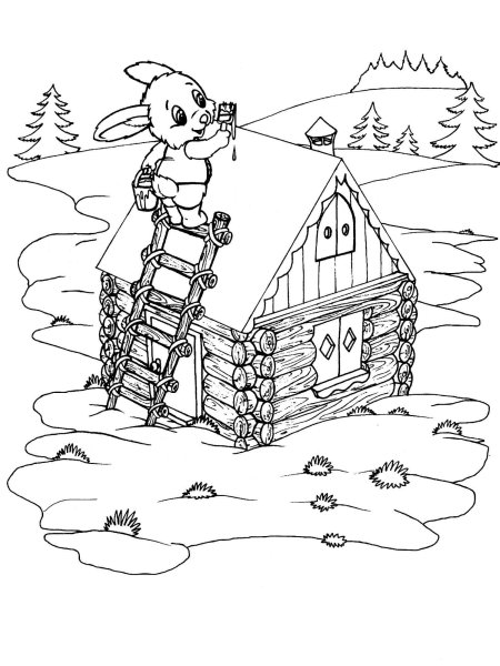 Раскраска. Заюшкина избушка