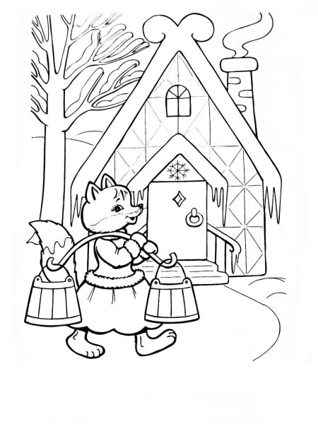 Лубяная избушка сказка раскраска
