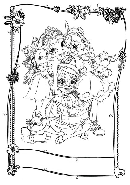 Enchantimals питомцы раскраска