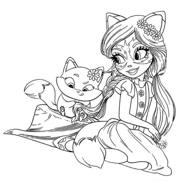 Enchantimals раскраска тигр